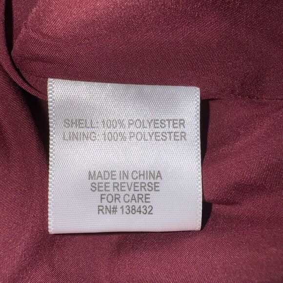 MODCLOTH Burgundy Fit Flare Dress Apogee of Elegance Swiss Dot Chiffon Women 20 - Picture 10 of 11